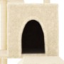Rascador para gatos con postes de sisal color crema 110,5 cm de , Mobiliario para gatos - Ref: Foro24-172061, Precio: 39,22 €...