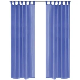 Cortinas de gasa 2 unidades 140x245 cm azul real de vidaXL, Cortinas y visillos - Ref: Foro24-132247, Precio: 17,63 €, Descue...