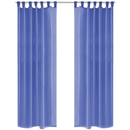 Cortinas de gasa 2 unidades 140x245 cm azul real de vidaXL, Cortinas y visillos - Ref: Foro24-132247, Precio: 21,22 €, Descue...