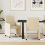 Sillas de comedor con ruedas 2 pcs Crema 58 x 65 x 94 cm tela