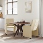 Sillas de comedor con ruedas 2 pcs Crema 58 x 65 x 94 cm tela