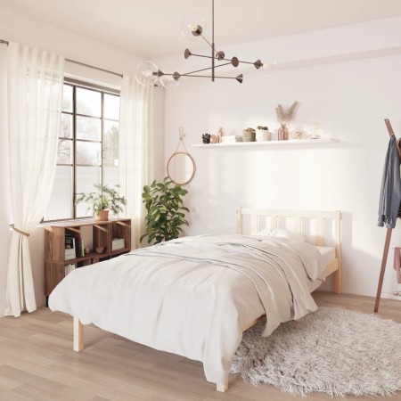 Solid pine wood bed frame 90x200 cm by vidaXL, Beds and slatted bases - Ref: Foro24-810067, Price: 65,75 €, Discount: %