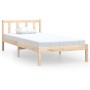 Solid pine wood bed frame 90x200 cm by vidaXL, Beds and slatted bases - Ref: Foro24-810067, Price: 65,75 €, Discount: %