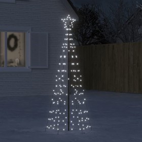 Árbol de Navidad cono con estacas 220 LEDs blanco frío 180 cm