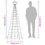 Árbol de Navidad cono con estacas 220 LEDs blanco frío 180 cm