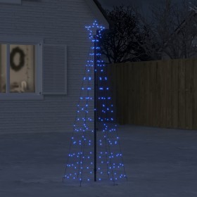 Árbol de Navidad cono con estacas 220 LEDs azul 180 cm