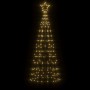 Árbol de Navidad cono con estacas 220 LEDs blanco cálido 180 cm