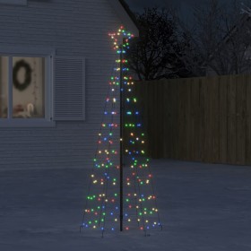Árbol de Navidad cono con estacas 220 LEDs de colores 180 cm