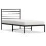 Bed frame with black metal headboard 80x200 cm by vidaXL, Beds and slatted bases - Ref: Foro24-352310, Price: 65,75 €, Discou...
