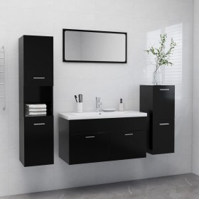 Badmöbel-Set aus schwarzem Holzwerkstoff von vidaXL, Badezimmermöbel - Ref: Foro24-3070929, Preis: 195,98 €, Rabatt: %