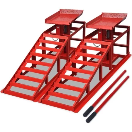 Car repair ramps 2 units red steel by vidaXL, Specific and repair tools for vehicles - Ref: Foro24-210352, Price: 355,52 €, D...