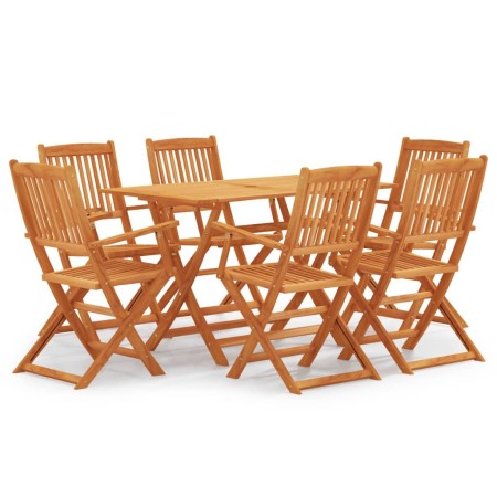 Set de comedor de jardín plegable 7 pzas madera eucalipto de vidaXL, Conjuntos de jardín - Ref: Foro24-3087152, Precio: 406,2...