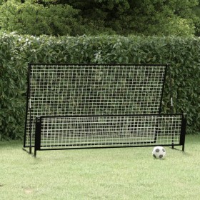 Portería de fútbol con reboteador 2 en 1 acero 202x104x120 cm