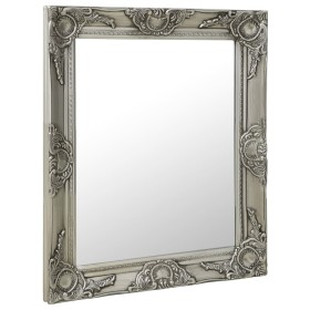 Espejo de pared estilo barroco plateado 50x60 cm