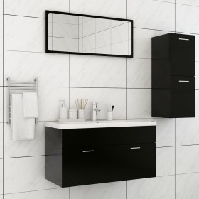 Juego de muebles de baño madera de ingeniería negro de vidaXL, Muebles de baño - Ref: Foro24-3071019, Precio: 130,87 €, Descu...