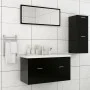 Schwarzes Badezimmermöbelset aus Holzwerkstoff von vidaXL, Badezimmermöbel - Ref: Foro24-3071019, Preis: 128,54 €, Rabatt: %