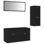 Black engineered wood bathroom furniture set by vidaXL, Bathroom furniture - Ref: Foro24-3071019, Price: 128,41 €, Discount: %