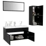 Schwarzes Badezimmermöbelset aus Holzwerkstoff von vidaXL, Badezimmermöbel - Ref: Foro24-3071019, Preis: 128,54 €, Rabatt: %