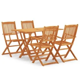 Folding garden dining set 5 pieces eucalyptus wood by vidaXL, Garden sets - Ref: Foro24-3087151, Price: 295,80 €, Discount: %