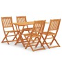 Set de comedor de jardín plegable 5 pzas madera eucalipto de vidaXL, Conjuntos de jardín - Ref: Foro24-3087153, Precio: 295,5...