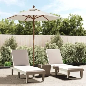 Garden umbrella with sand-colored wooden pole 196x231 cm by vidaXL, Umbrellas - Ref: Foro24-363159, Price: 63,62 €, Discount: %