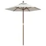 Gartenschirm mit sandfarbenem Holzmast 196x231 cm von vidaXL, Sonnenschirme - Ref: Foro24-363159, Preis: 63,62 €, Rabatt: %