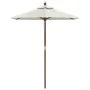 Sombrilla de jardín con poste de madera color arena 196x231 cm de vidaXL, Sombrillas - Ref: Foro24-363159, Precio: 63,56 €, D...