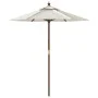 Gartenschirm mit sandfarbenem Holzmast 196x231 cm von vidaXL, Sonnenschirme - Ref: Foro24-363159, Preis: 63,62 €, Rabatt: %