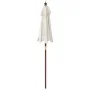 Sombrilla de jardín con poste de madera color arena 196x231 cm de vidaXL, Sombrillas - Ref: Foro24-363159, Precio: 63,56 €, D...