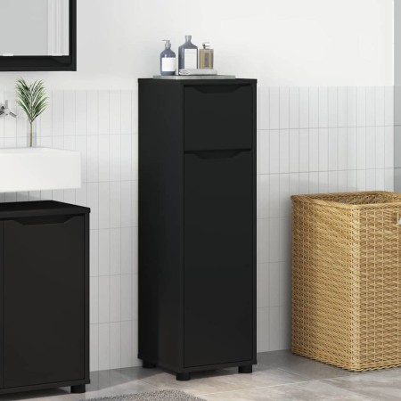 Gabinete de Baño Negro 30,5 x 30 x 101 cm Madera contrachapada