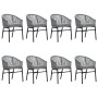 Juego de comedor de jardín 9 piezas ratán sintético gris