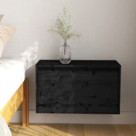 Armario de pared madera maciza de pino negro 60x30x35 cm de vidaXL, Estantes y estanterías - Ref: Foro24-813453, Precio: 53,9...