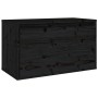 Solid black pine wood wall cabinet 60x30x35 cm by vidaXL, Shelves and shelves - Ref: Foro24-813453, Price: 54,63 €, Discount: %