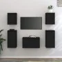 TV-Möbel 5-teilig aus massivem schwarzem Kiefernholz von vidaXL, TV-Möbel - Ref: Foro24-3100273, Preis: 191,24 €, Rabatt: %
