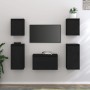 TV-Möbel 5-teilig aus massivem schwarzem Kiefernholz von vidaXL, TV-Möbel - Ref: Foro24-3100273, Preis: 193,76 €, Rabatt: %