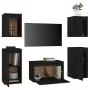 TV-Möbel 5-teilig aus massivem schwarzem Kiefernholz von vidaXL, TV-Möbel - Ref: Foro24-3100273, Preis: 191,24 €, Rabatt: %