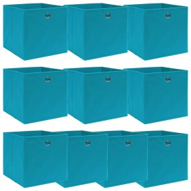 Cajas de almacenaje 10 uds tela azul celeste 32x32x32 cm de vidaXL, Cestas para almacenaje - Ref: Foro24-288375, Precio: 49,8...