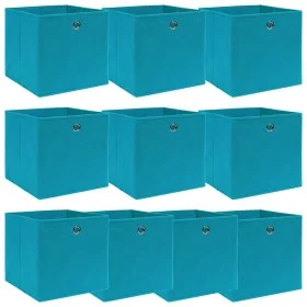 Storage boxes 10 pcs light blue fabric 32x32x32 cm by vidaXL, Storage baskets - Ref: Foro24-288375, Price: 49,05 €, Discount: %