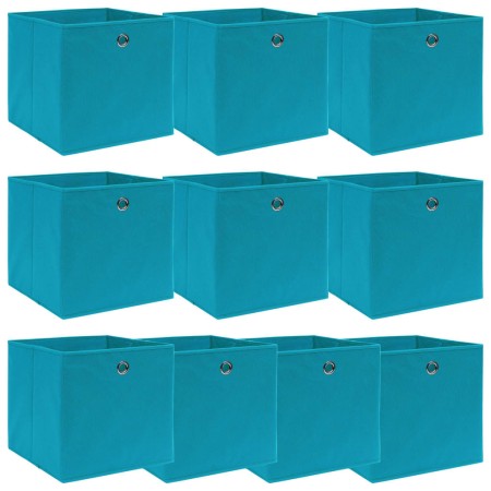 Aufbewahrungsboxen 10 Stück hellblauer Stoff 32x32x32 cm von vidaXL, Aufbewahrungskörbe - Ref: Foro24-288375, Preis: 49,89 €,...