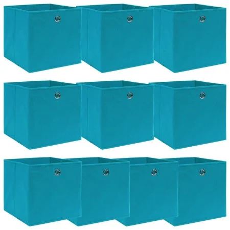 Storage boxes 10 pcs light blue fabric 32x32x32 cm by vidaXL, Storage baskets - Ref: Foro24-288375, Price: 49,05 €, Discount: %
