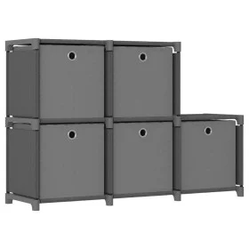 Shelving with 5 cubes with gray fabric boxes 103x30x72.5 cm by vidaXL, Bookcases and shelves - Ref: Foro24-322605, Price: 36,...