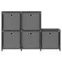 Shelving with 5 cubes with gray fabric boxes 103x30x72.5 cm by vidaXL, Bookcases and shelves - Ref: Foro24-322605, Price: 36,...
