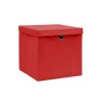 Cajas de almacenaje con tapas 10 uds rojo 28x28x28 cm