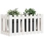 Raised garden bed with white pine wood fence 100x50x70cm by vidaXL, Pots and planters - Ref: Foro24-832483, Price: 49,63 €, D...
