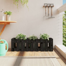 Raised garden bed with black pine wood fence 100x30x30cm by vidaXL, Pots and planters - Ref: Foro24-832474, Price: 30,96 €, D...