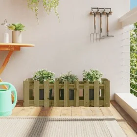 Raised garden bed fence impregnated pine wood 100x30x30cm by vidaXL, Pots and planters - Ref: Foro24-832476, Price: 27,90 €, ...