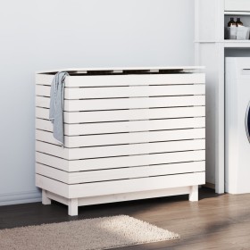 Wäschekorb aus massivem weißem Kiefernholz, 88,5 x 44 x 76 cm von vidaXL, Wäschekörbe - Ref: Foro24-832324, Preis: 126,66 €, ...