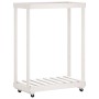 Leñero con ruedas madera maciza de pino blanco 76,5x40x108 cm