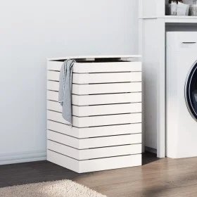 Wäschekorb aus massivem weißem Kiefernholz, 44 x 44 x 66 cm von vidaXL, Wäschekörbe - Ref: Foro24-832318, Preis: 74,90 €, Rab...