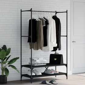 Coat rack with black engineered wood shelves by vidaXL, Dresser Organizers and Bar Hangers - Ref: Foro24-834200, Price: 66,55...